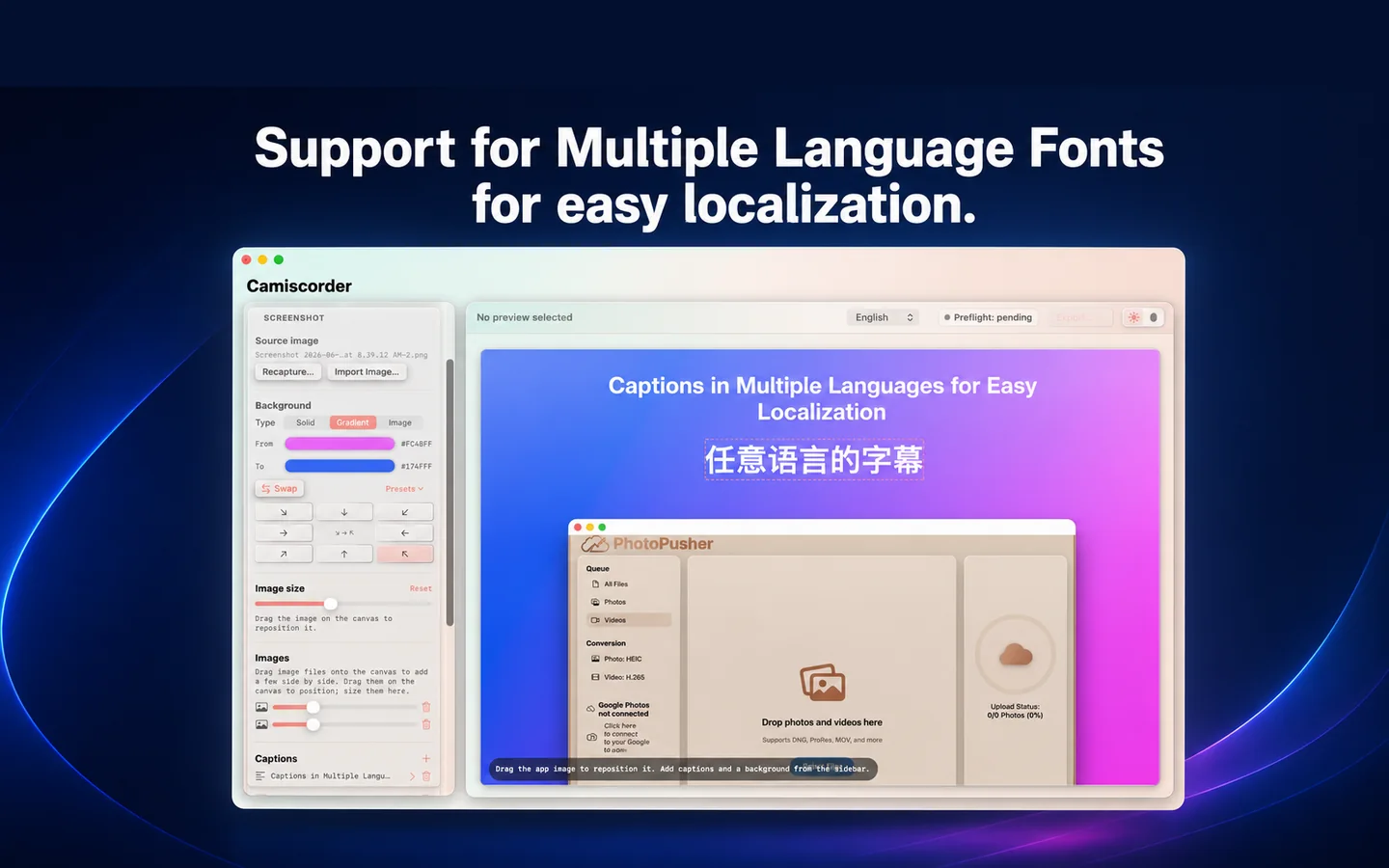 A preview with Chinese captions